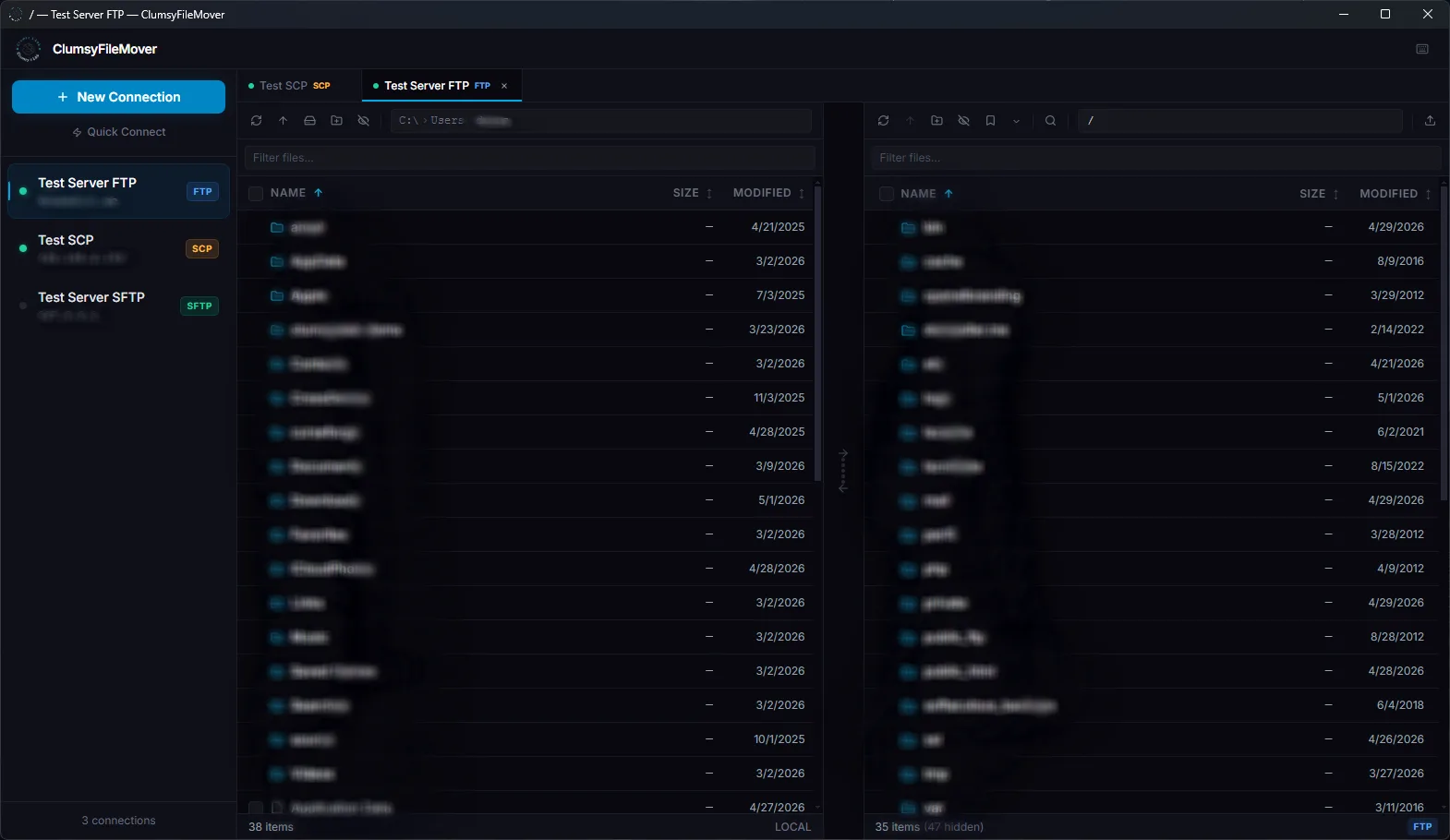 ClumsyFileMover multi-tab sessions